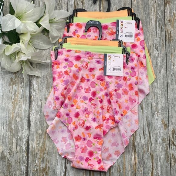 Women's No Show Cheeky Panties Underwear 2, 3-Pack, Size XXXL - Picture 1 of 6